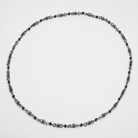 Collana in argento 925 rodiato nero con spinello nero naturale