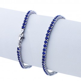 bracciale argento pietre nano cristal blu zaffiro