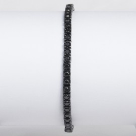 Bracciale tennis nero in argento 925 nero con pietre nano cristal nero